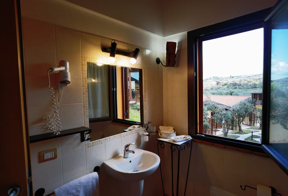 Shower, free toiletries, hair dryer, bidet