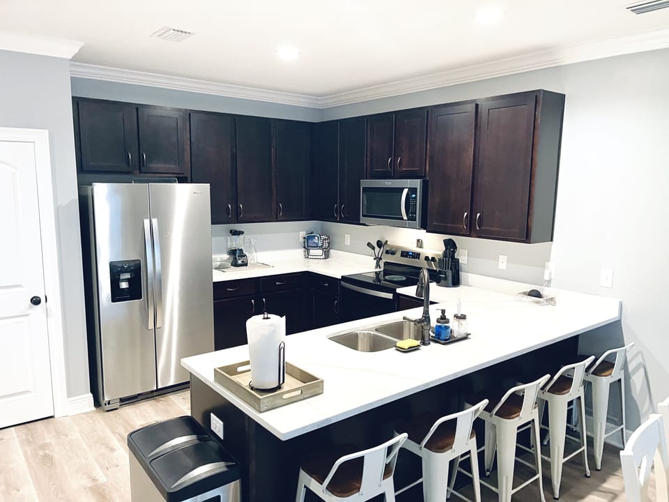 open concept kitchen fully stocked