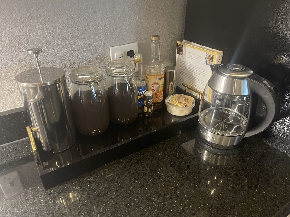 Coffee, pot and pods for your stay!