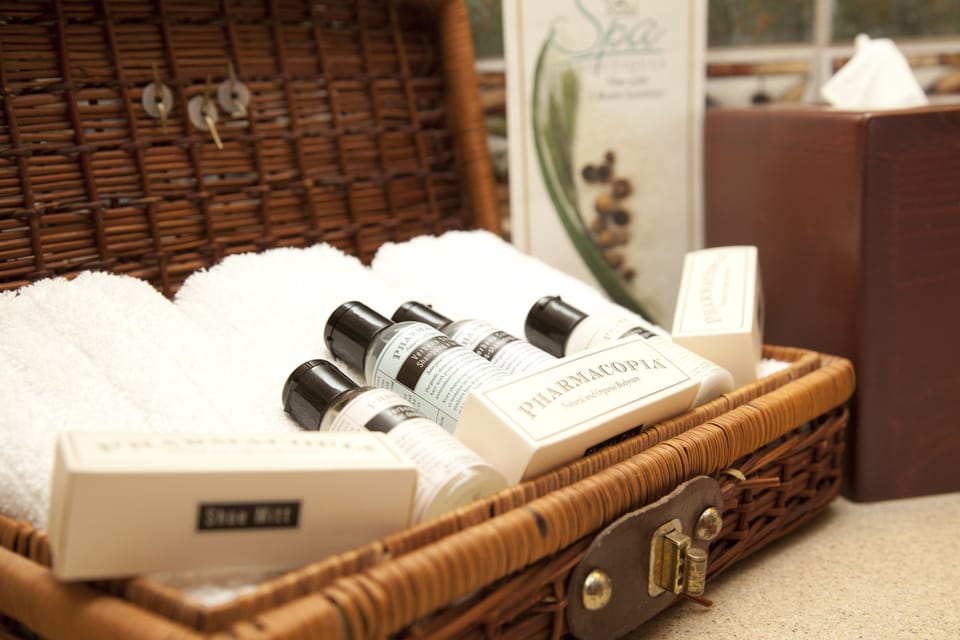 Combined shower/tub, free toiletries, hair dryer, bathrobes