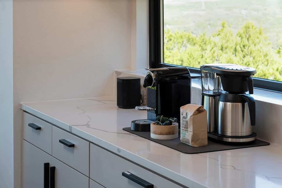 Nespresso and coffee setup ready for slow mornings