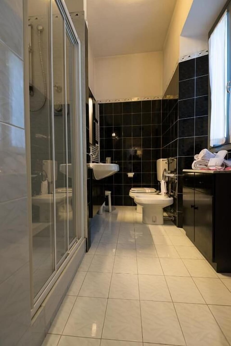 Free toiletries, hair dryer, bidet, towels