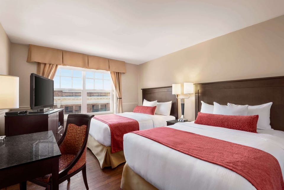 Premium bedding, pillowtop beds, in-room safe, desk