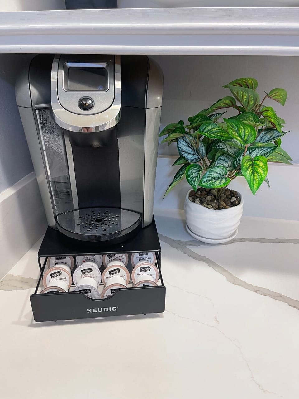 K-cups for that early morning coffee need. Or Starbucks is across the street.