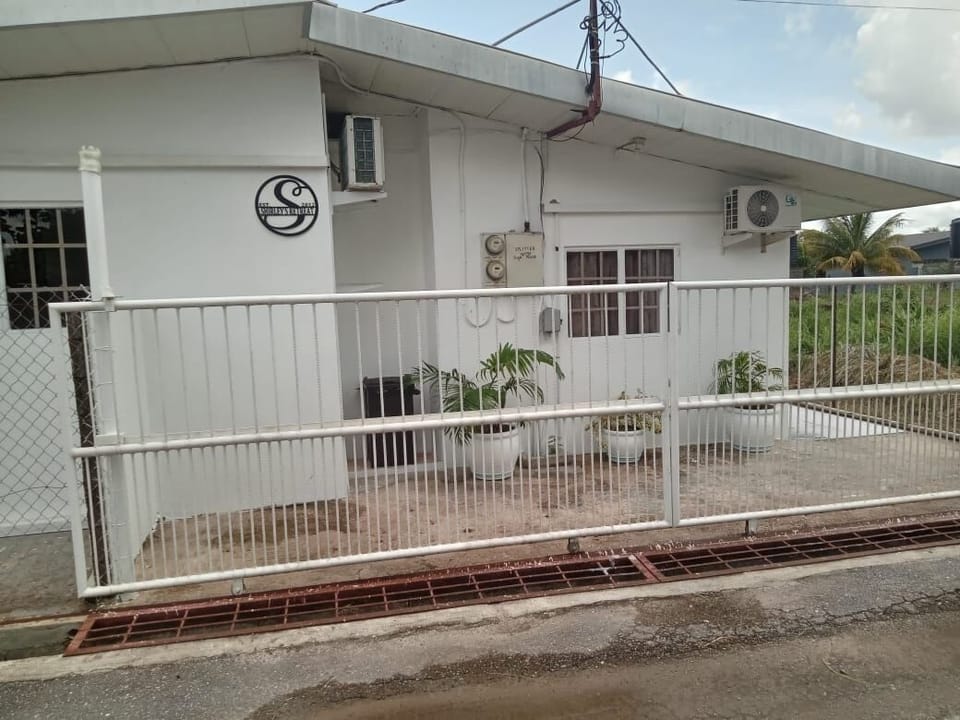 Gated parking for a compact car.