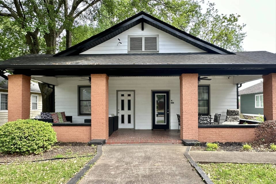 Front of the property, NO STEPS to enter the front door. Great outside areas to enjoy on nice days,