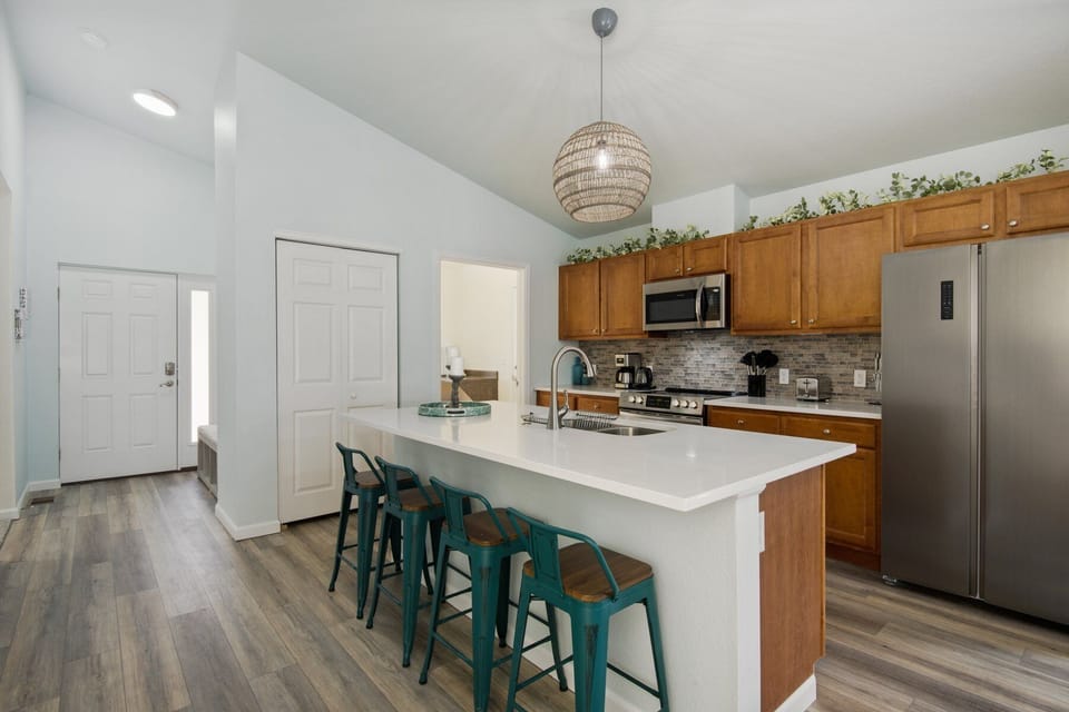 Prepare homemade meals with ease in the fully equipped kitchen.