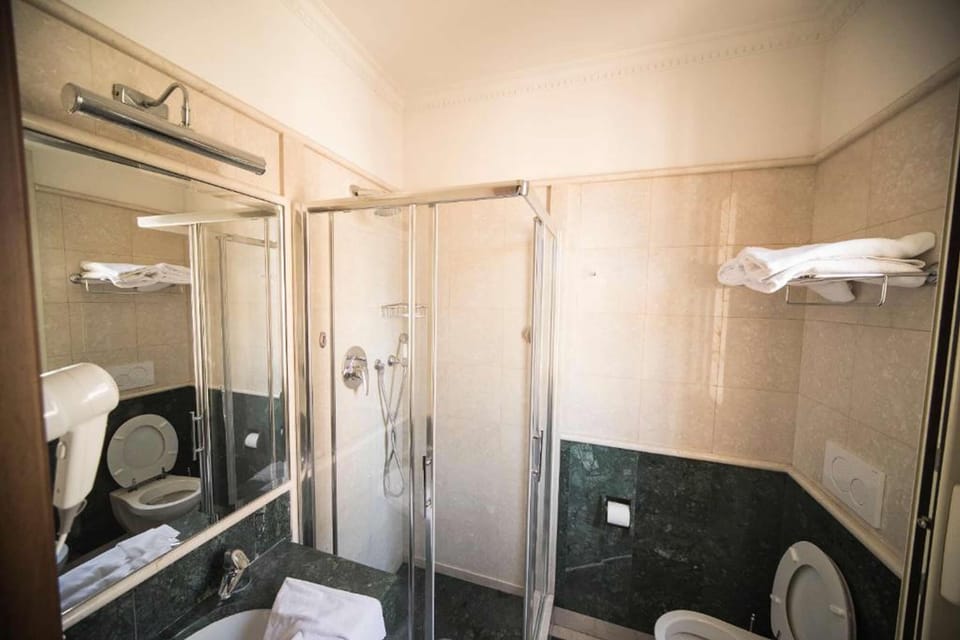 Free toiletries, hair dryer, bidet, towels