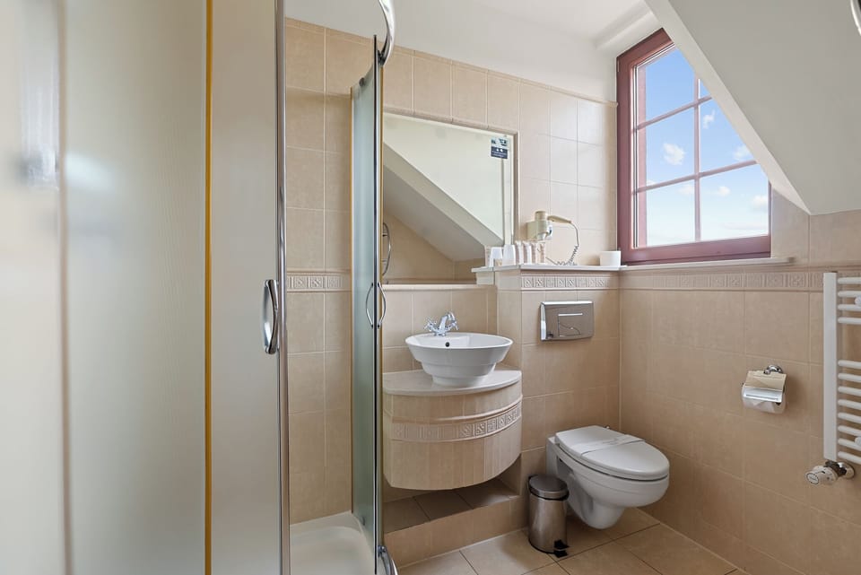 Executive Double Room | Bathroom | Free toiletries, hair dryer, towels