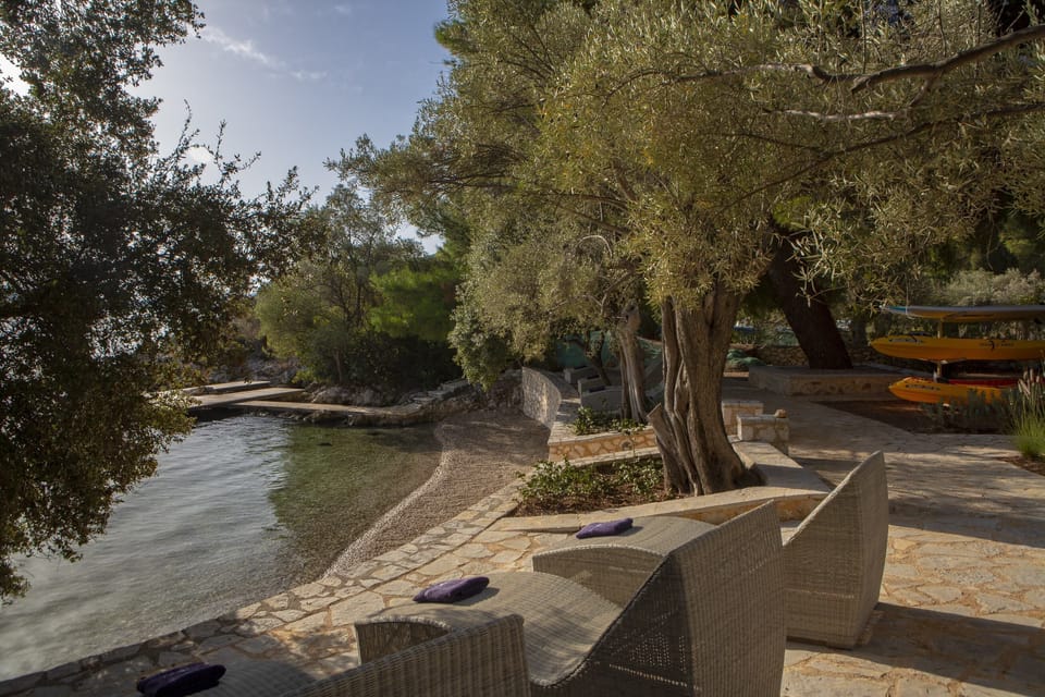 A nice shaded spot to watch your friends and family swim
