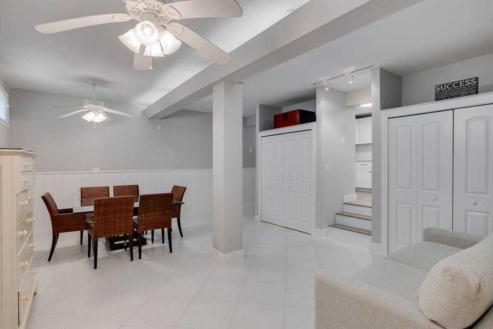 Dining table and downstairs area kitchen