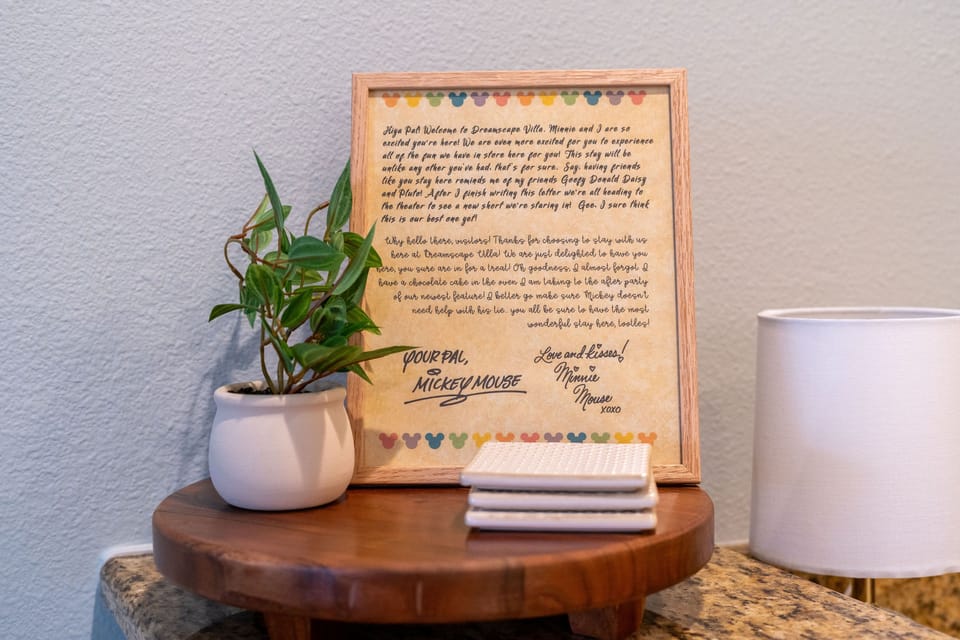 Mickey Mouse welcome letter