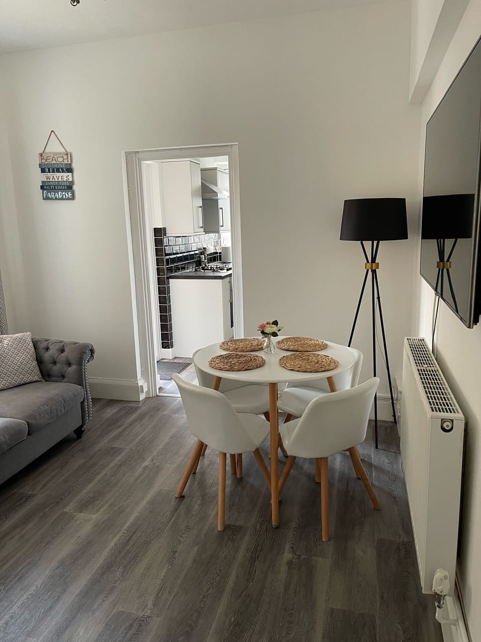 Lounge with flat screen tv and dining area 