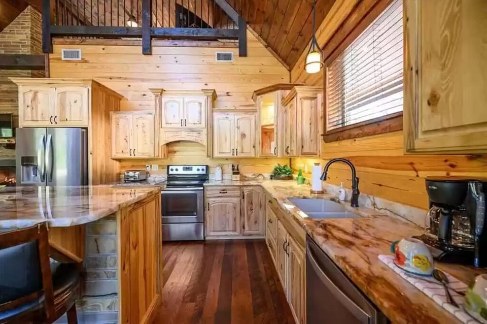 Counter tops are incredible.  Everything genuine rare woods.