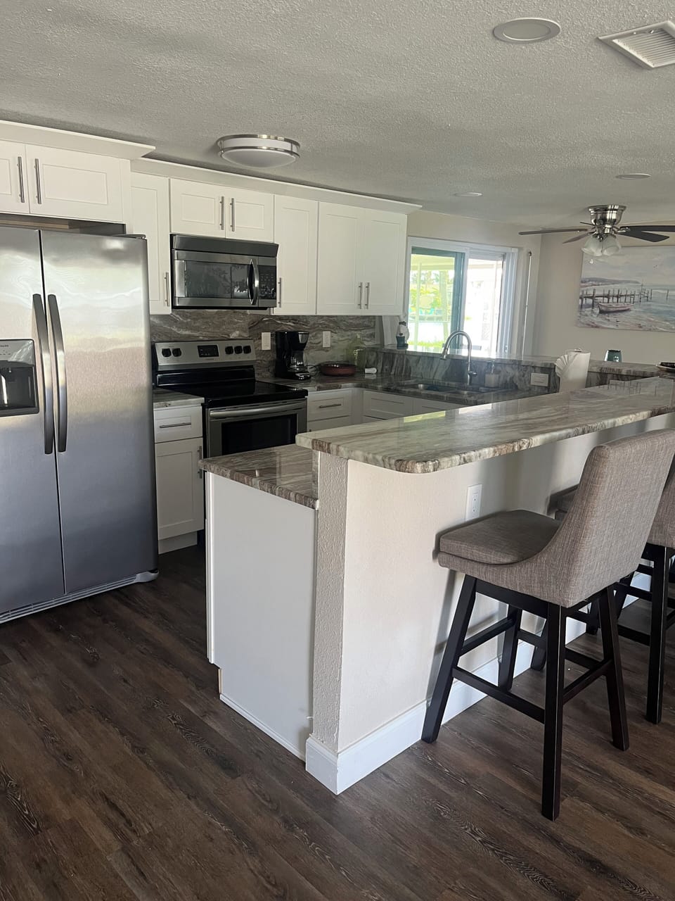 Bar stools in kitchen
