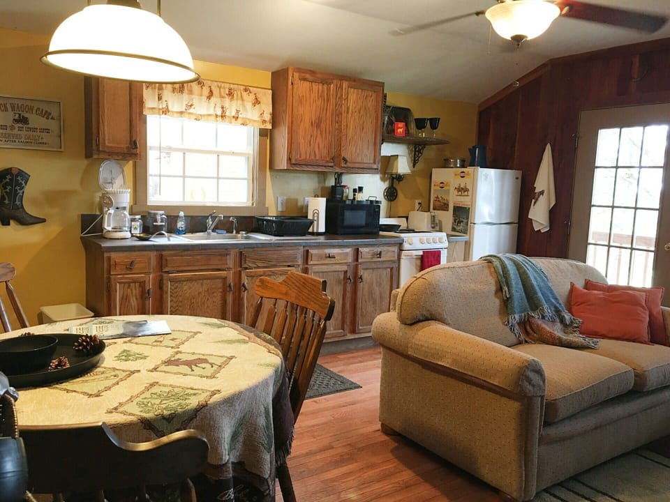 Kitchen area and dining table