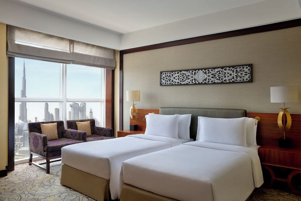 Deluxe Room, 1 Twin Bed (Burj View) | Premium bedding, in-room safe, desk, laptop workspace
