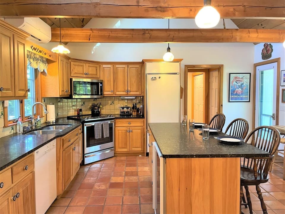 Large kitchen with more seating