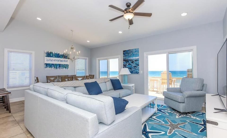 Oceanfront Living Room on 2nd Floor