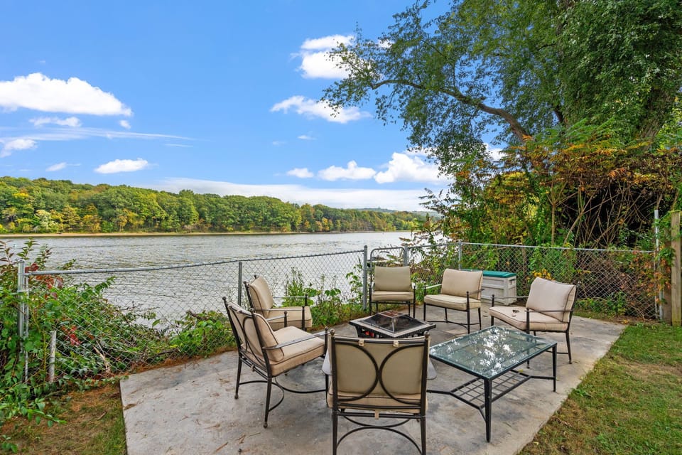 view from back yard of the hudson river