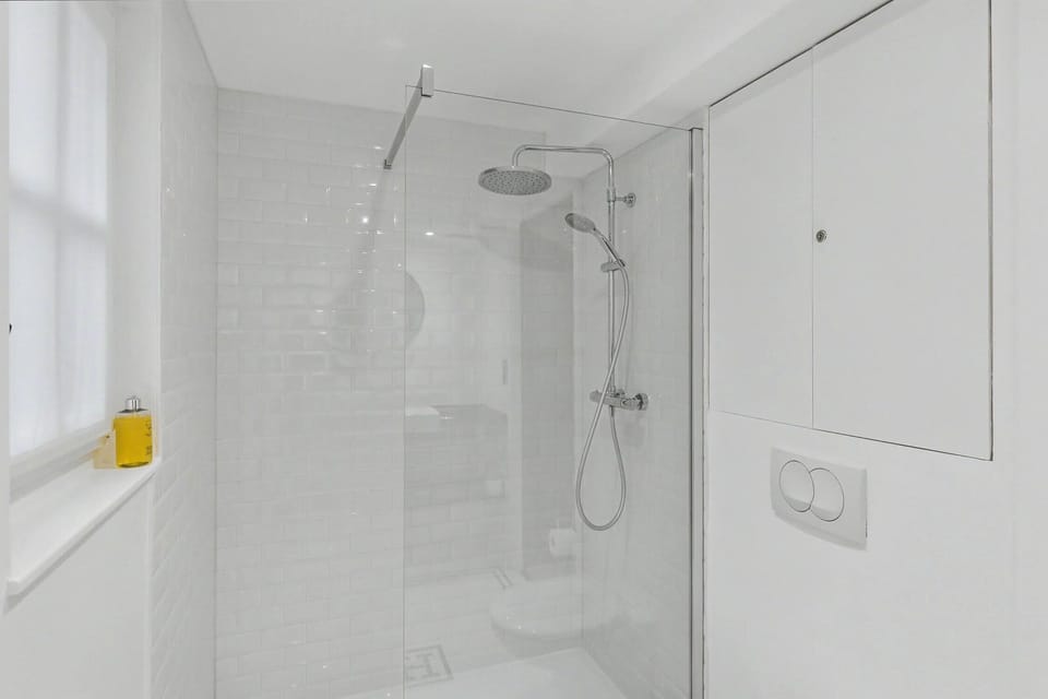 Contemporary bathroom with spacious shower for daily comfort