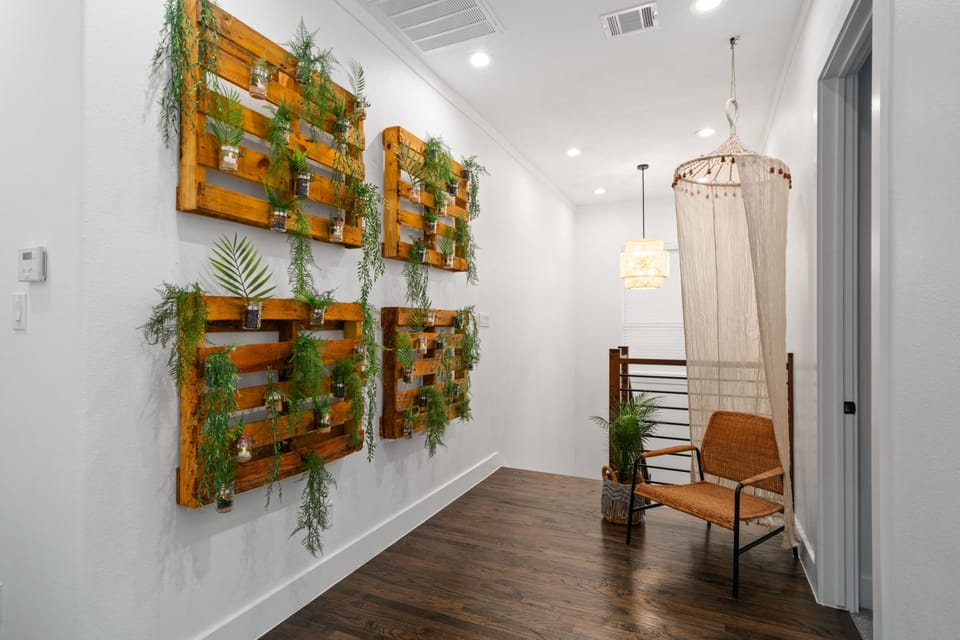 Bohemian decor featured throughout the home. 