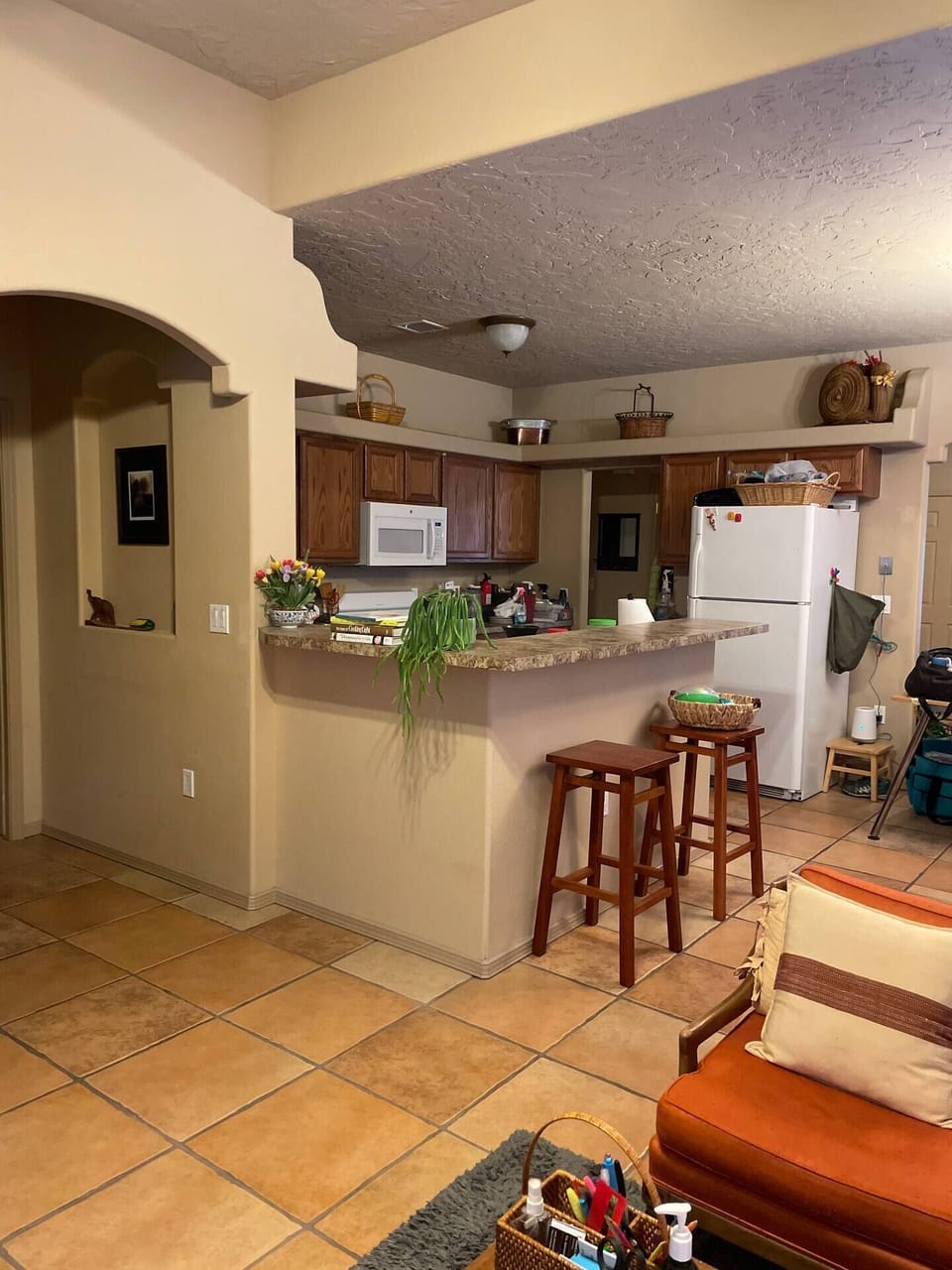 Kitchen and hall to Master Bedroom