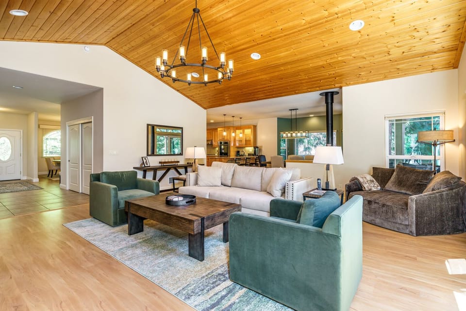 Completely remodeled downstairs living room with all new furniture.