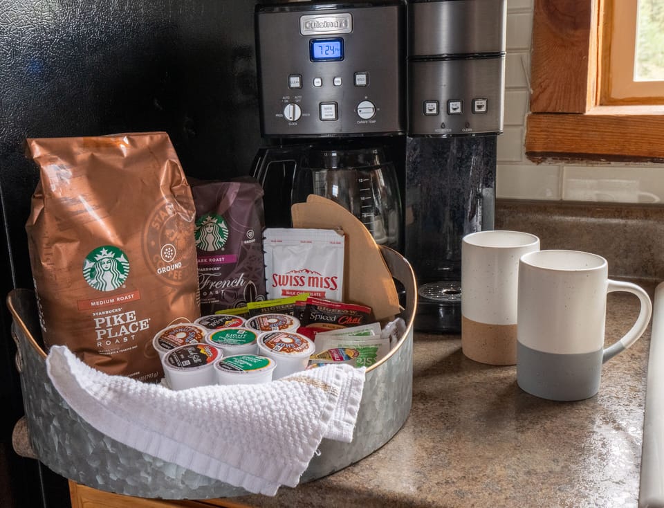 Cuisinart Coffee Maker. Available medium/dark coffee and decaf