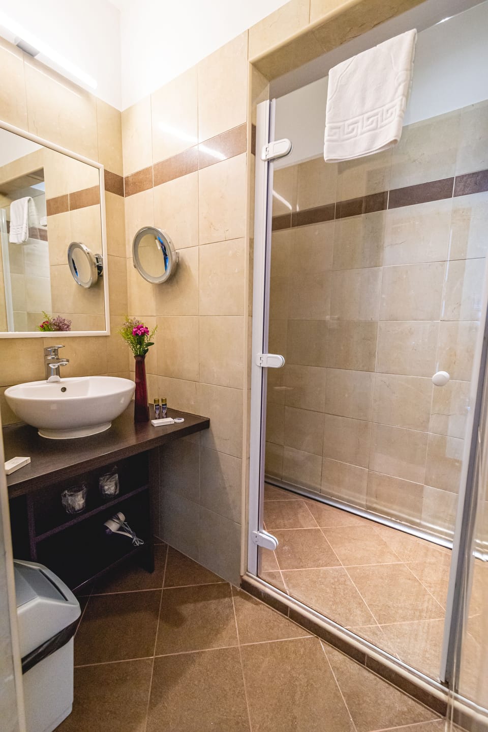 Free toiletries, hair dryer, towels, soap