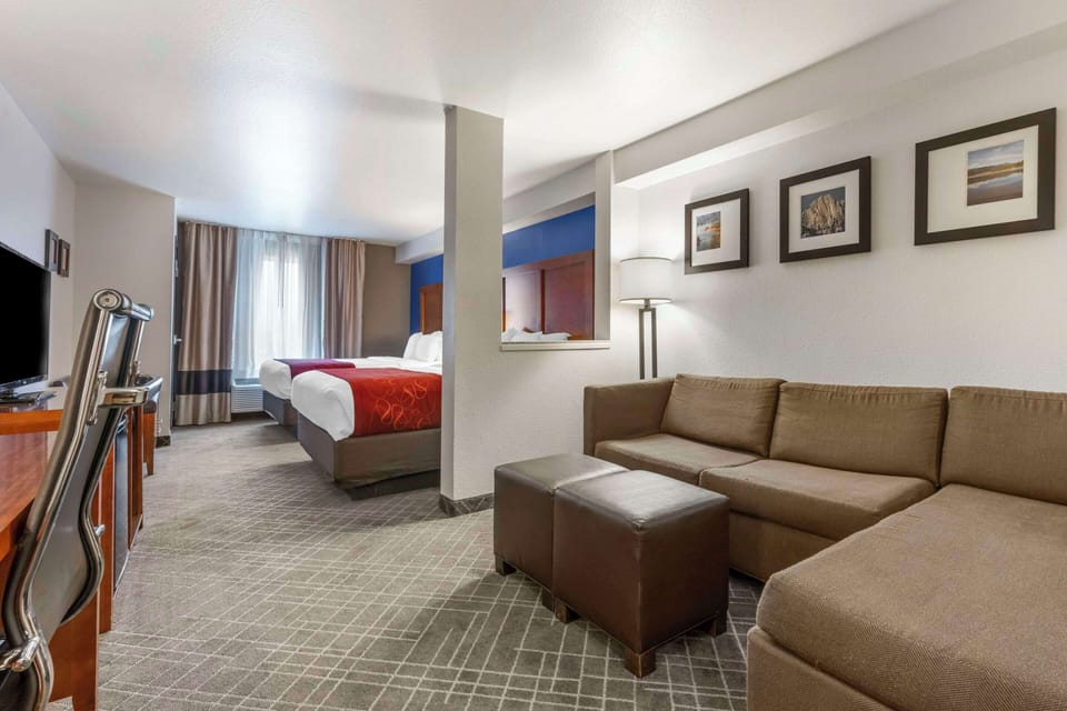 Suite, 2 Queen Beds, Non Smoking | Pillowtop beds, desk, laptop workspace, blackout drapes