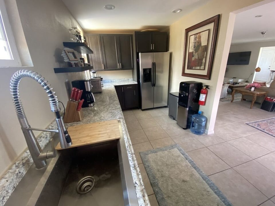 Spacious fully stocked kitchen