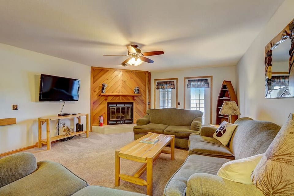 The family room has plenty of seating for everyone.