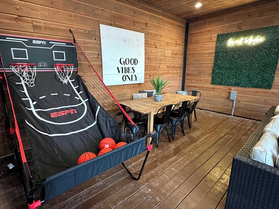 Outdoor dining and games