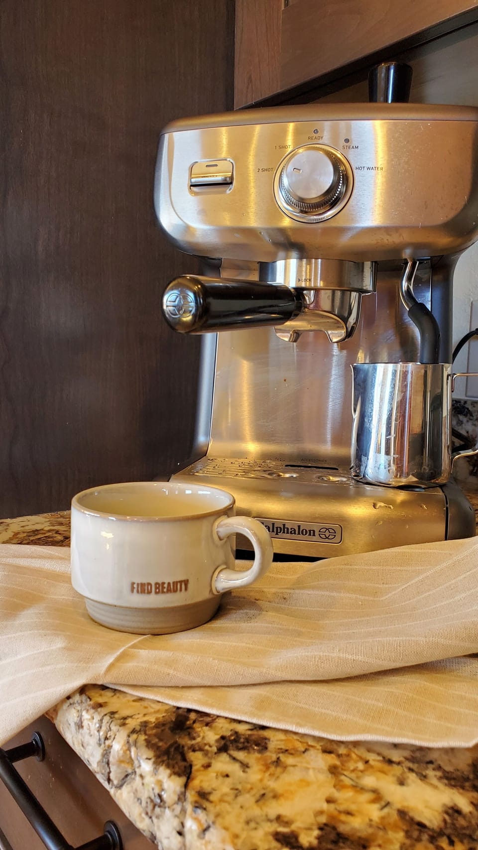 Enjoy your own latte, cappuccino, or espresso without leaving the kitchen. 