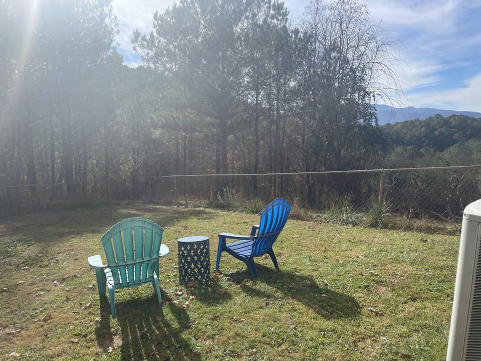 Fenced backyard