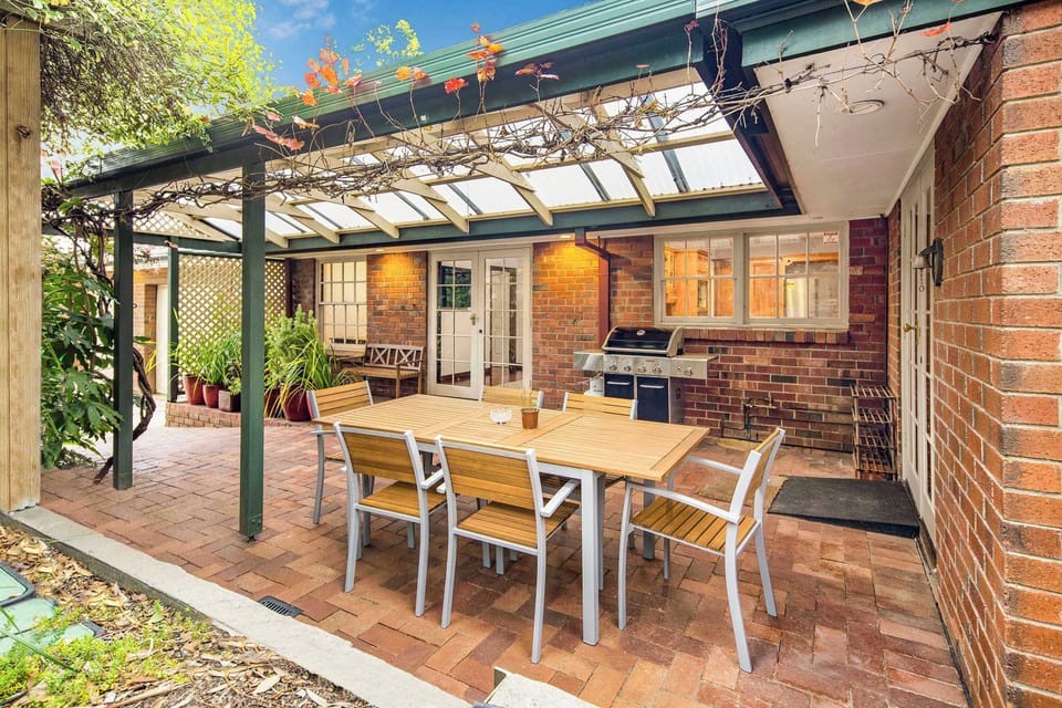 Backyard sitting area undercover, BBQ