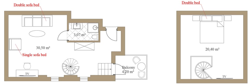 Two floors Suite with terrace | Floor plan