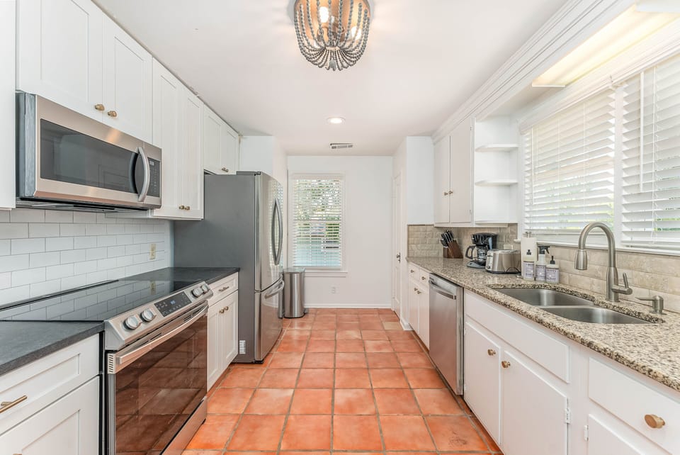 2nd Floor Kitchen, fully stocked with all you need to cook and serve any meal.