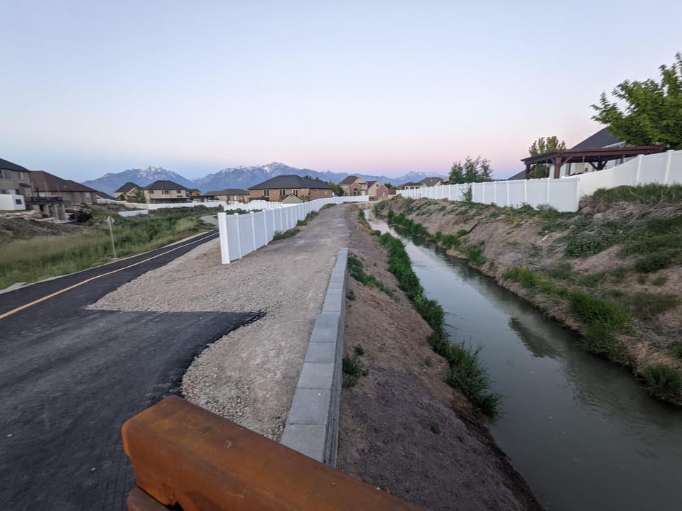Walking trail near canal down the street from our house