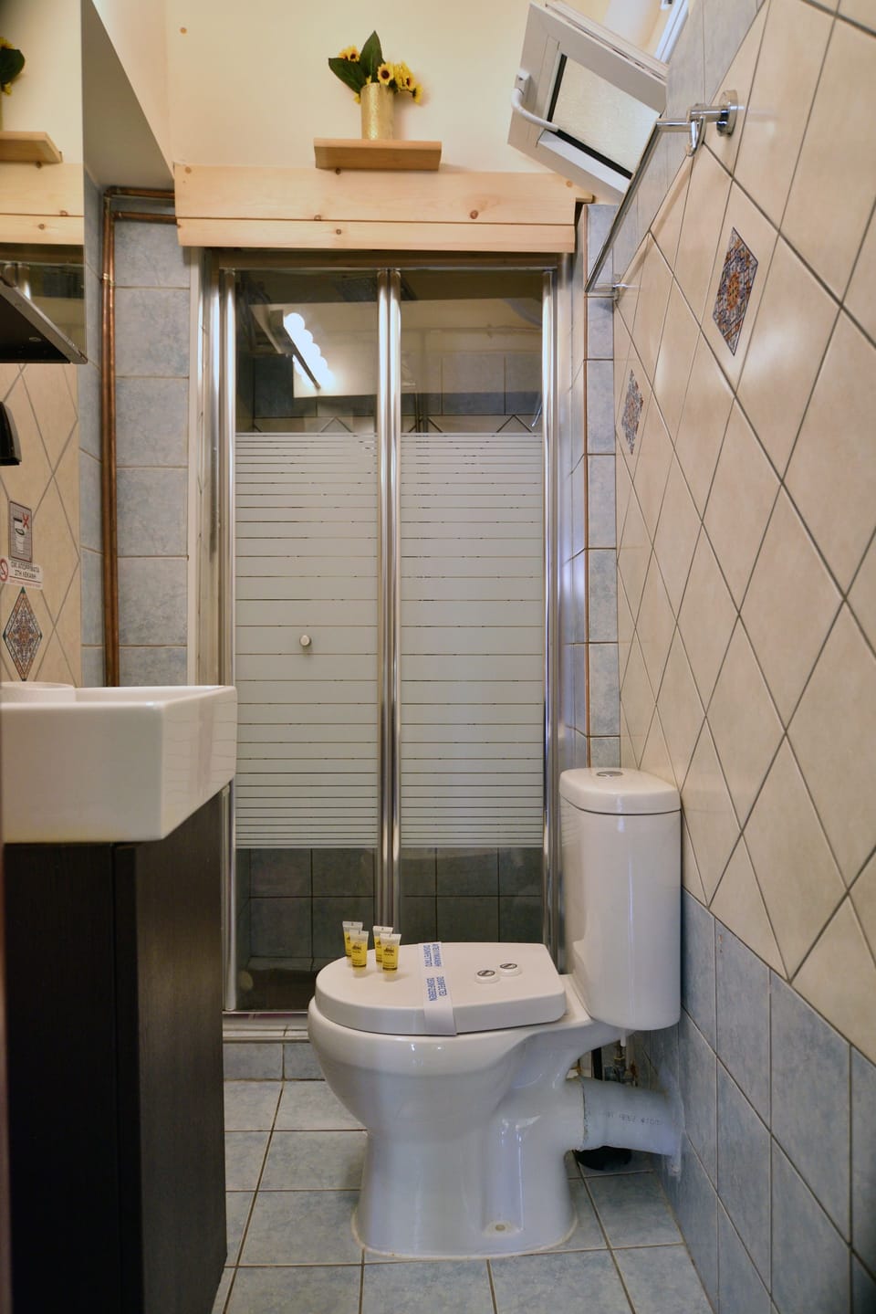 Studio | Bathroom | Shower, rainfall showerhead, hair dryer, towels