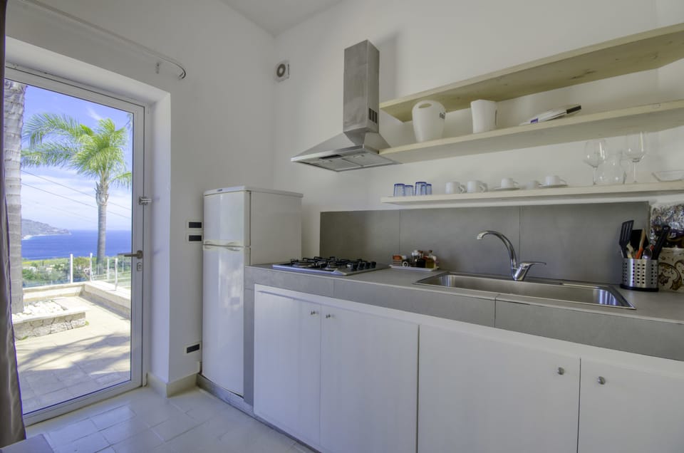 Panoramic Apartment, 1 Bedroom, Terrace, Sea View (Private entrance) | Private kitchen | Espresso maker, coffee/tea maker, electric kettle, highchair