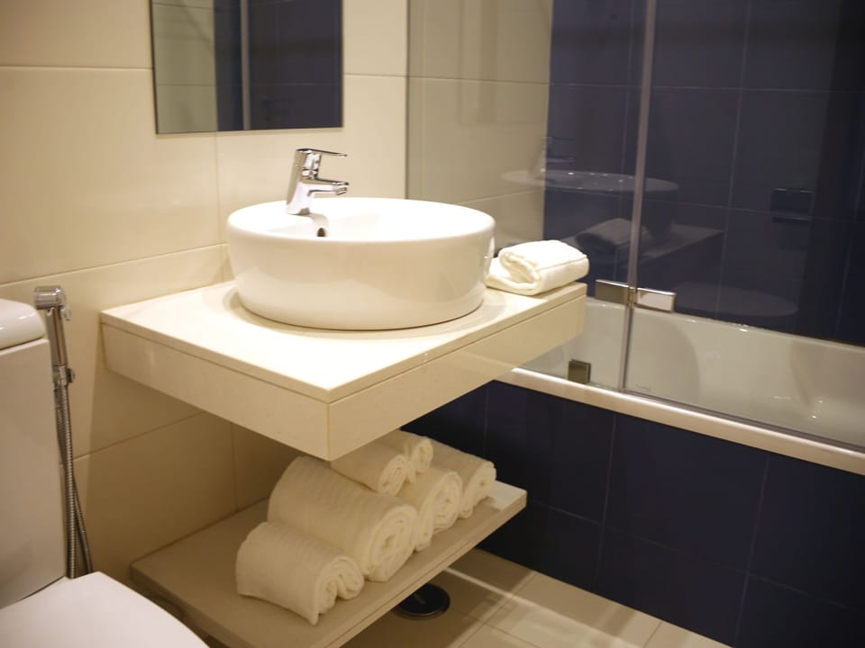 Free toiletries, hair dryer, towels