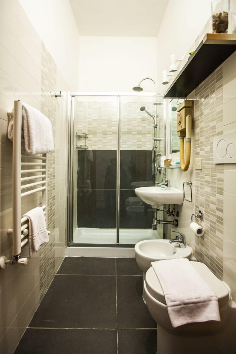 Free toiletries, hair dryer, towels