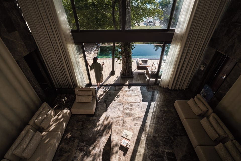 Villa, 1 Double Bed, Sea View (Privé) | Living area | Flat-screen TV