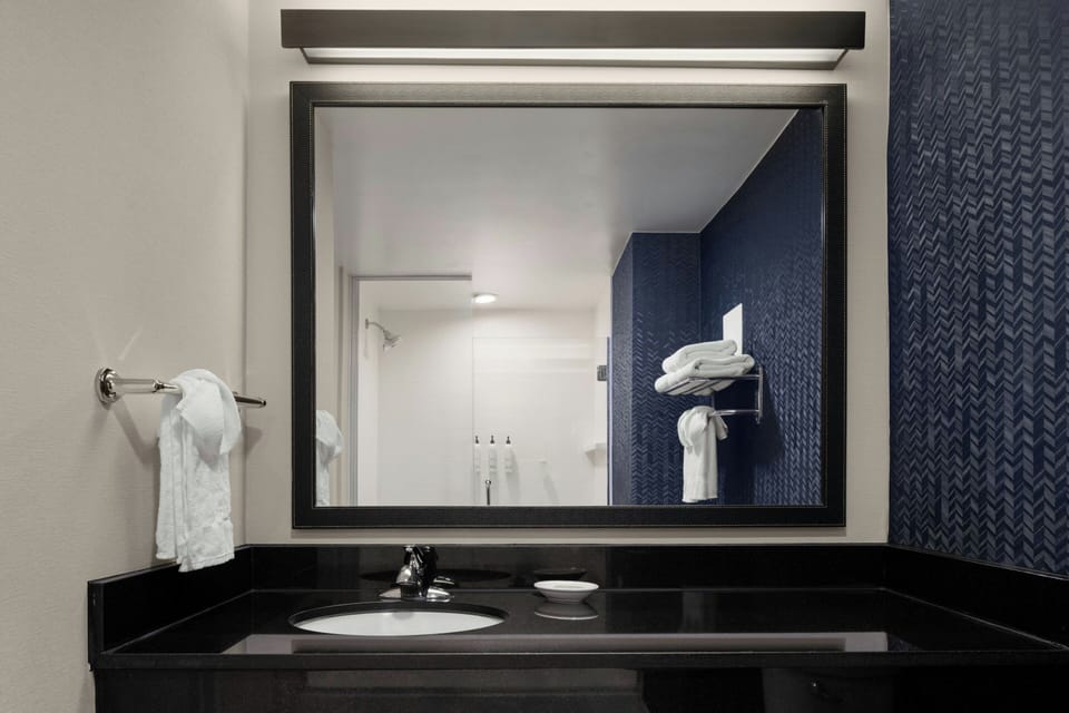 Hair dryer, towels