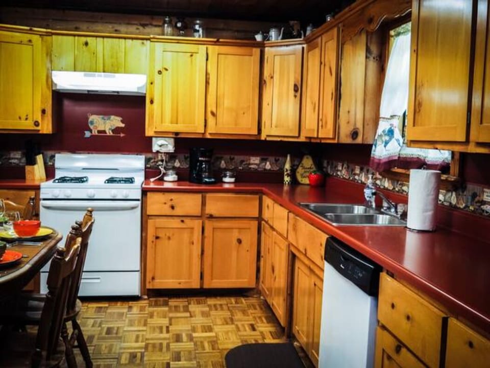 Plenty of counter & gathering space in this beautiful farmhouse kitchen