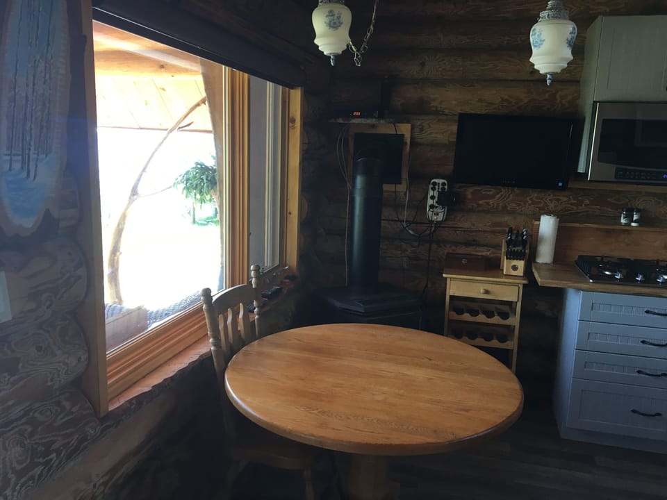 Eating area looking out on the lake