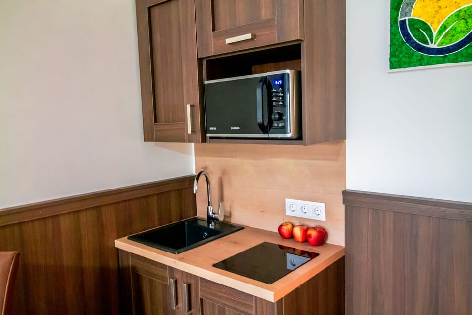 Deluxe Double Room | Private kitchenette | Mini-fridge, microwave, oven, espresso maker