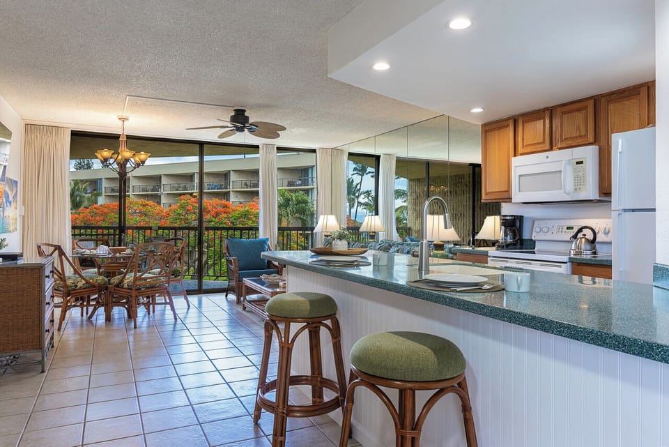 Seating for two at the breakfast bar